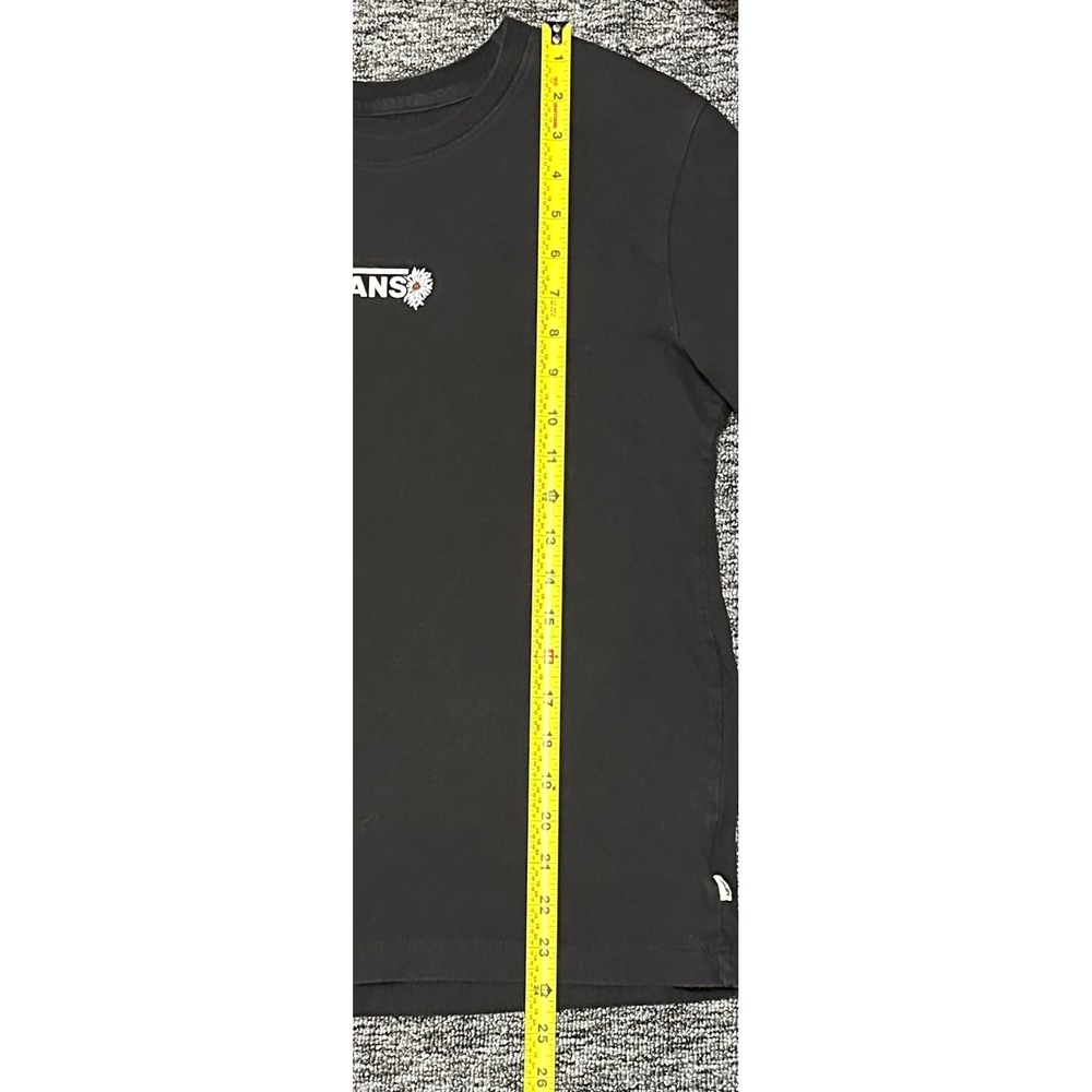 Vans Mens Small Black Long Sleeve Graphic T-Shirt Daisy Checkerboard VN0A4QABBLK - Picture 8 of 9